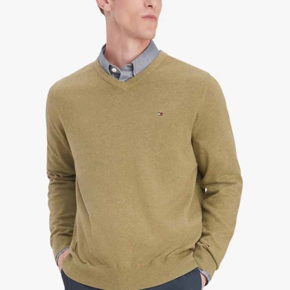 NEW Tommy Hilfiger Syracuse Sweater!  Tan  V Neck  Rare Big & Tall Sizes  Cotton